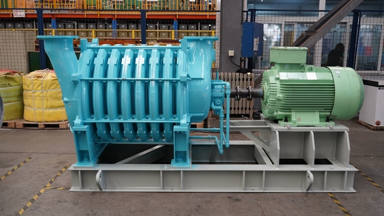 HT250 Shell Multistage Centrifugal Air Blower Airfoil Return Flow Blade Atinge alta pressão estática